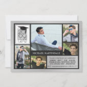 シックGRADキャップ&年 |つや消しシルバー | 5 – 写真 招待状 (正面)