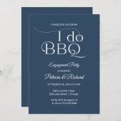 シックI DO BBQ婚約パーティ招待状 案内状 (正面/裏面)