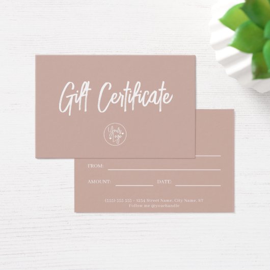 シックMauveバウチャーギフト券 (デスク)