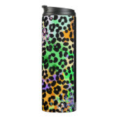 *~*シックQRグリッター動物ヒョウのスポットピーチ タンブラー (回転右)