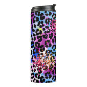 *~*シックQRグリッター動物ヒョウ斑点青 タンブラー (回転左)