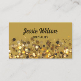 シックQRコードゴールデンライトグリッタープロフェッショナル 名刺