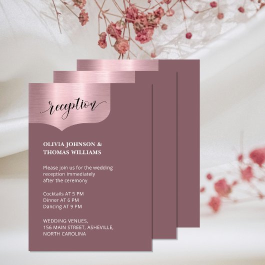 シックQRコードメタリックバラ金ゴールド結婚披露宴 エンクロージャーカード