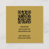 シックQRコードライトグリッターきらきら光るプロフェッショナル スクエア名刺 (裏面)