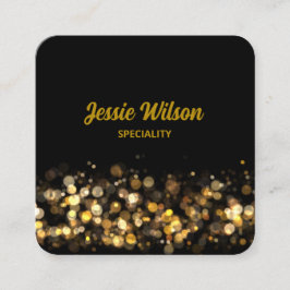 シックQRコードライトグリッターきらきら光るプロフェッショナル スクエア名刺