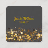 シックQRコードライトグリッタープロフェッショナルパステル スクエア名刺 (正面)