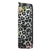 *~*シックQRピーチグリッター動物ヒョウの斑点 タンブラー (回転右)