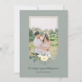 シックSageクリスマスボタニカルw/金ゴールドアーチ写真 シーズンカード (裏面)