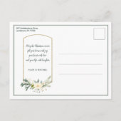 シックSageクリスマスボタニカルw/金ゴールドアーチ写真 ポストカード (裏面)