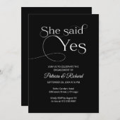 シックSheはYes婚約パーティ招待状 案内状 (正面/裏面)