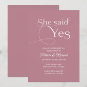 シックSheはYes婚約パーティ招待状 案内状 (正面/裏面)