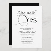 シックSheはYes婚約パーティ招待状 案内状 (正面/裏面)