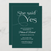 シックSheはYes婚約パーティ招待状 案内状 (正面/裏面)