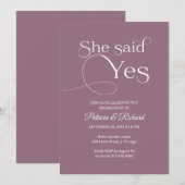 シックSheはYes婚約パーティ招待状 案内状 (正面/裏面)