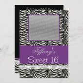 シックSweet sixteenパーティーフォト招待状 招待状 (正面/裏面)