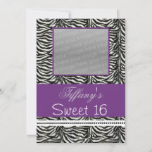 シックSweet sixteenパーティーフォト招待状