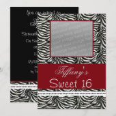 シックSweet sixteenパーティーフォト招待状 招待状 (正面/裏面)
