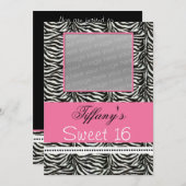 シックSweet sixteenパーティーフォト招待状 招待状 (正面/裏面)