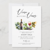 シックVinoウィーヴズフォトブライダルシャワーワイナリー 招待状 (正面)