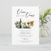 シックVinoウィーヴズフォトブライダルシャワーワイナリー 招待状 (スタンド正面)