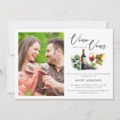 シックVino Before Vowsフォトブライダルシャワーヴィネヤード 招待状 (正面)