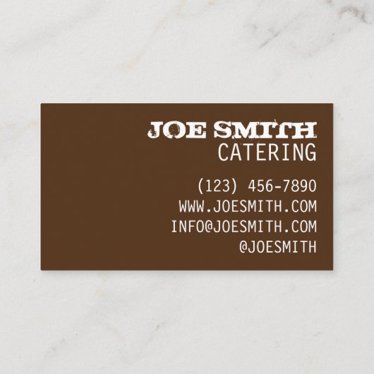 シッシュケバブベジタブルスケワーピクニックケータリングシェフ 名刺 (裏面)