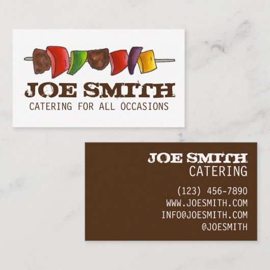 シッシュケバブベジタブルスケワーピクニックケータリングシェフ 名刺 (正面/裏面)
