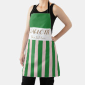 シッスタイリッシュクカラフルストライプテンプレート鮮やかな緑 エプロン (インサイチュ)