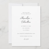 シッスタイリッシュクモダンな写真の日付を保存3 招待状 (裏面)