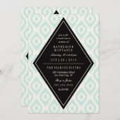 シッスタイリッシュクモダンダイアモンドイカットエスニックブライダルシャワー 招待状 (正面/裏面)