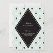 シッスタイリッシュクモダンダイアモンドイカットエスニックブライダルシャワー 招待状 (裏面)