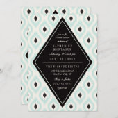 シッスタイリッシュクモダンダイアモンドイカットエスニックブライダルシャワー 招待状 (正面/裏面)
