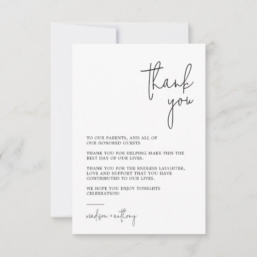 シッスタイリッシュクモダンフォト結婚ズ サンキューカード (正面)