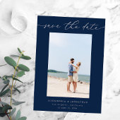 シッスタイリッシュクモダン写真Save the Date 3 - Navy 招待状