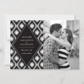 シッスタイリッシュクモダン・ダイヤモンドイカット写真の保存日 マグネット招待状 (正面)