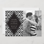 シッスタイリッシュクモダン・ダイヤモンドイカット写真の保存日 マグネット招待状 (正面)