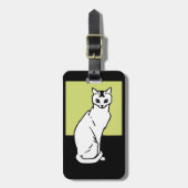 シッティングキャットジュリーデグラアグアールヌーボー ラゲッジタグ (正面縦)