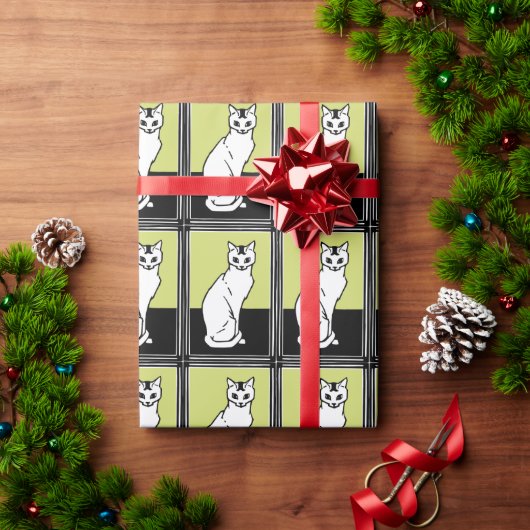 シッティングキャットジュリーデグラアグアールヌーボー ラッピングペーパー (クリスマスギフト)