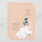 シッティングブライドアフリカンアメリカンシャワー招待状 招待状 (正面/裏面)