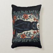 シッティングブラックキャットヴィンテージフローラ アクセントクッション (正面(垂直))