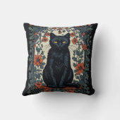 シッティングブラックキャットヴィンテージフローラ クッション (裏面)