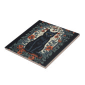 シッティングブラックキャットヴィンテージフローラ タイル (側面)