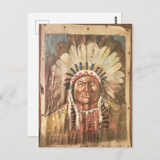 シッティングブルインディアンチーフ ポストカード (正面/裏面)