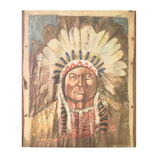 シッティングブルインディアンチーフ メタルプリント (正面)