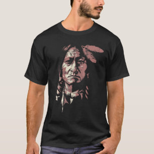 シッティングブル先住民アメリカンチーフインディアンウォリアー Tシャツ