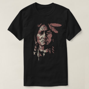 シッティングブル先住民アメリカンチーフインディアンウォリアー  Tシャツ