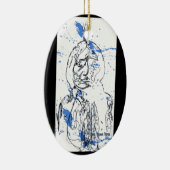 シッティングブル-槍のブラウンの目による元のデザイン セラミックオーナメント (右)