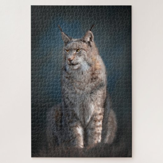 シッティング・イベリアン・リンクス ジグソーパズル (縦)