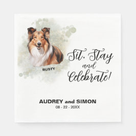 シットステイ&シェトランドシェプ祝ドッグ スタンダードランチョンナプキン
