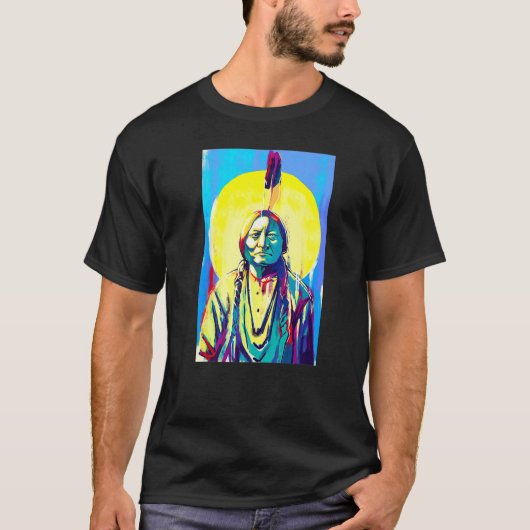 シットブル先住民アメリカン Tシャツ (正面)